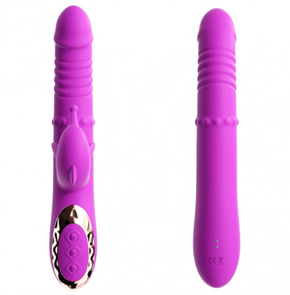 MizzZee - Beaded Thrusting Spanking Vibrator Wand (Chargeable - Purple)